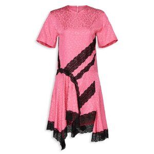 Koché Collective Leopard Print Asymmetric Dress Pink Black Size 42 26645